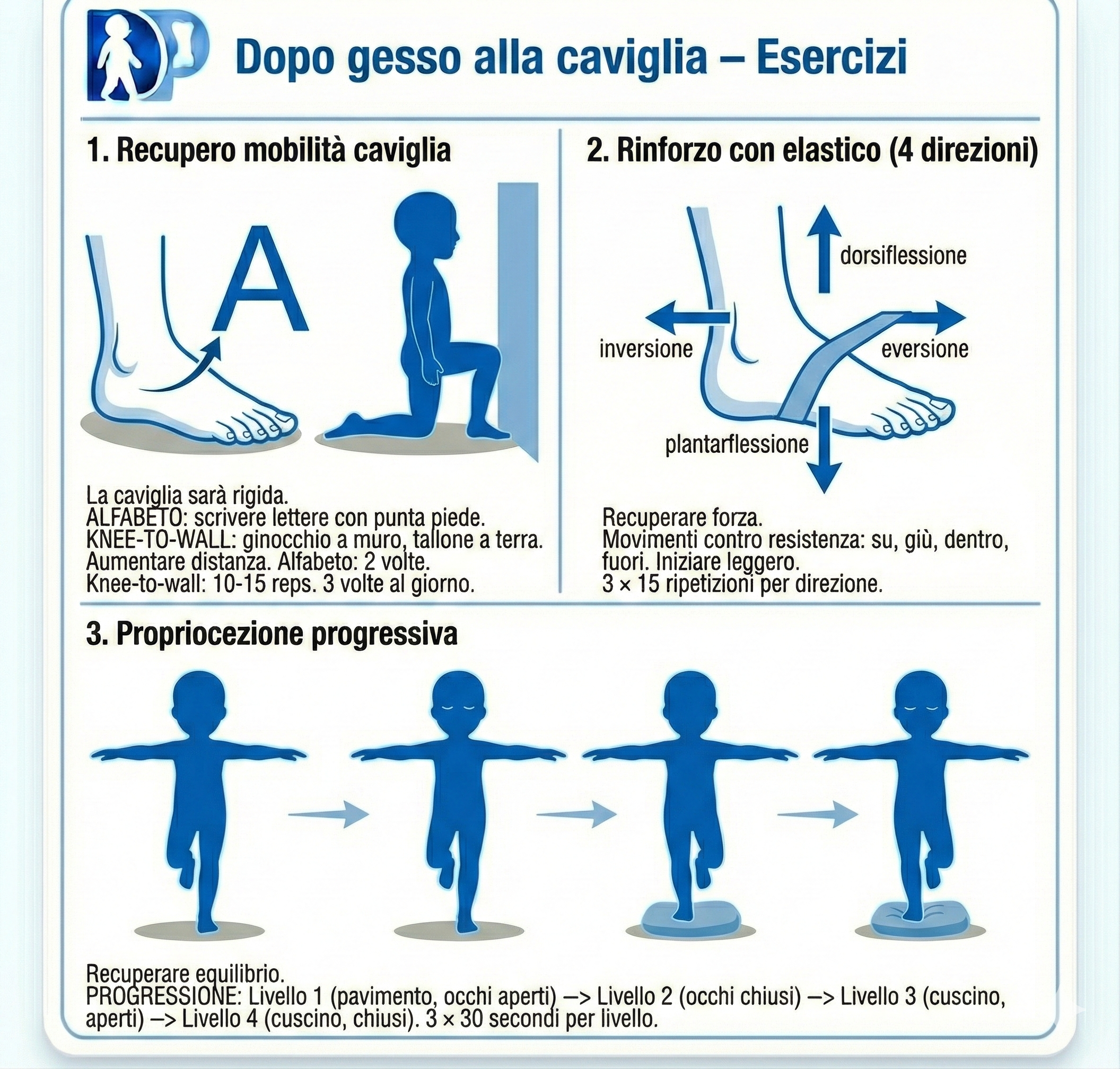 Scheda esercizi per Dopo gesso alla caviglia